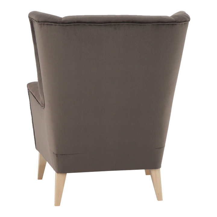 Kreslo-ušiak, taupe-sivohnedá/buk, RODEZA - Image 6