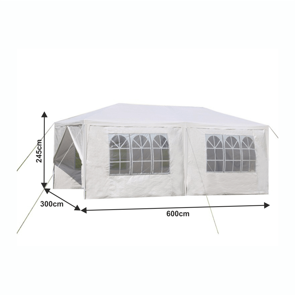 Záhradný párty stan, biela, 3x6 m, TEKNO TYP 2 + 6 bočných strán - Image 8