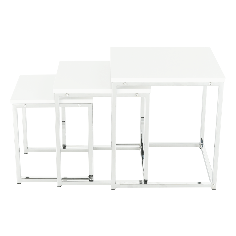 Konferenčné stolíky, set 3 ks, biela extra vysoký lesk, ENISOL TYP 3 - Image 5