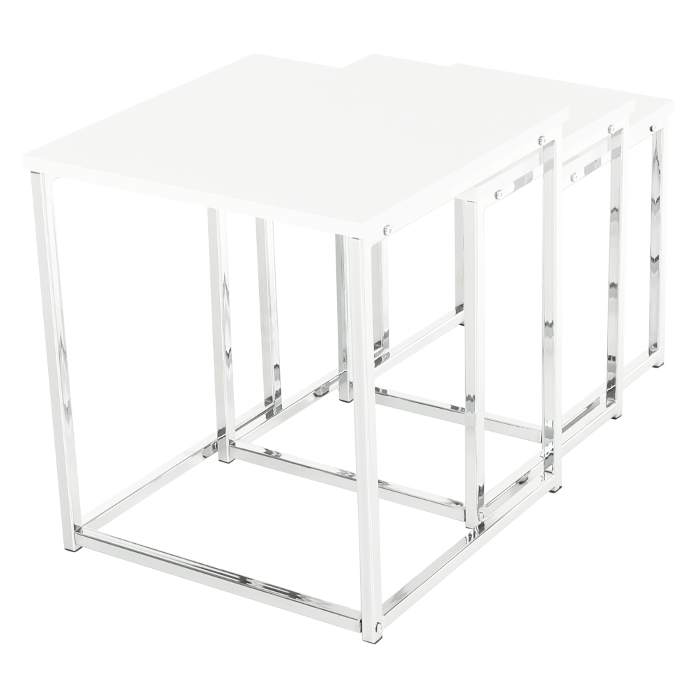 Konferenčné stolíky, set 3 ks, biela extra vysoký lesk, ENISOL TYP 3 - Image 6