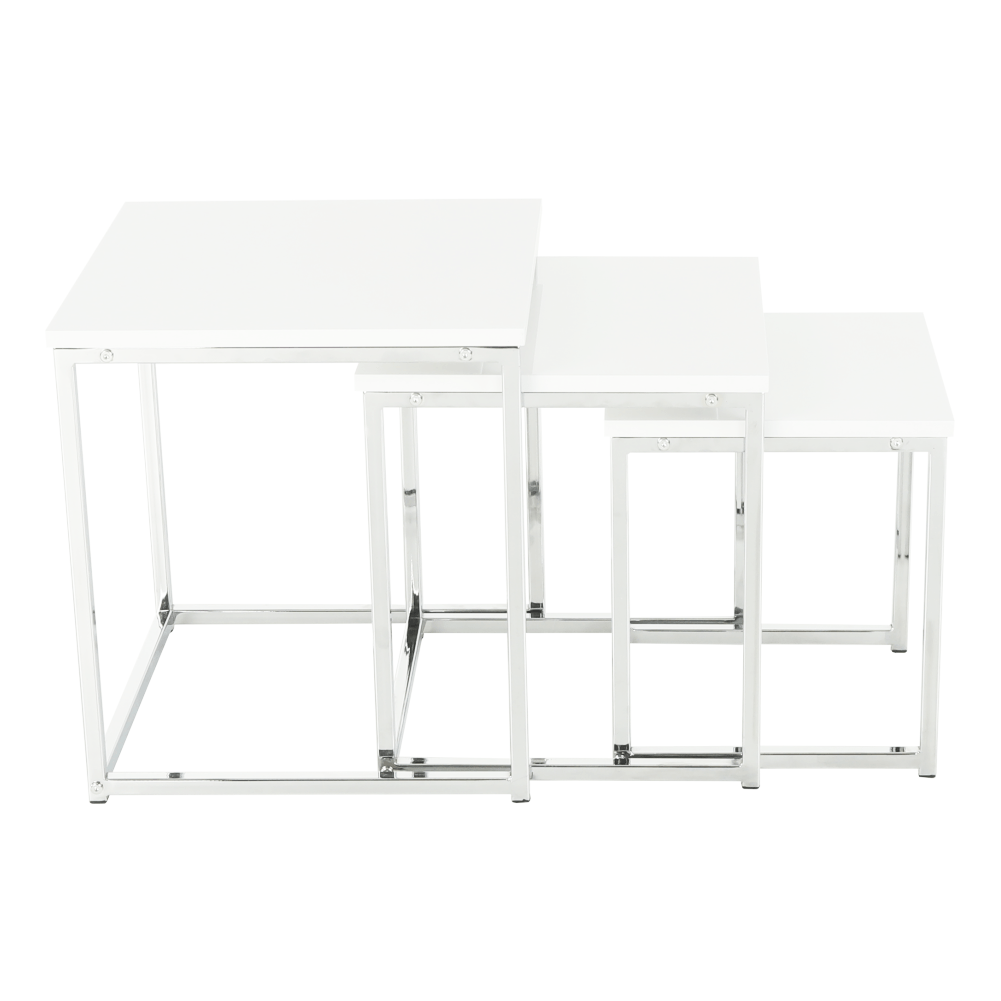 Konferenčné stolíky, set 3 ks, biela extra vysoký lesk, ENISOL TYP 3 - Image 7