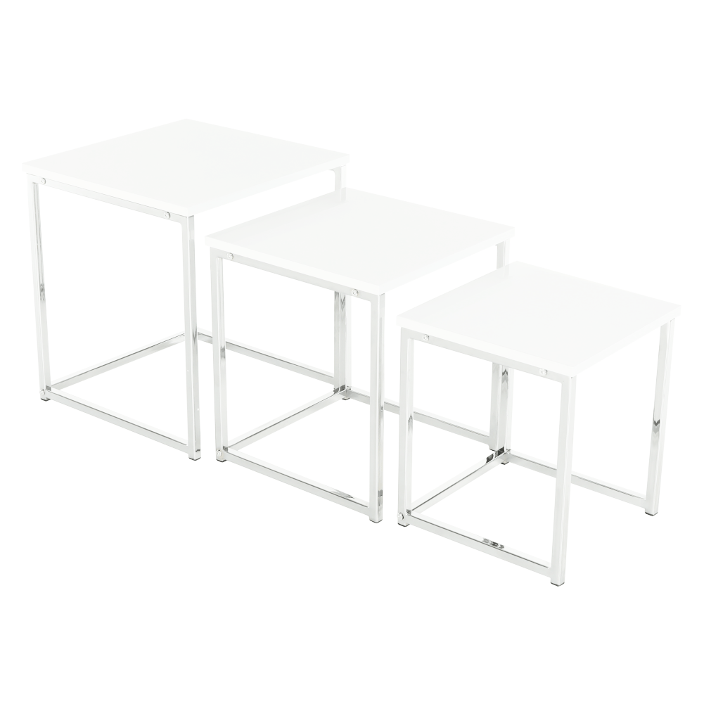 Konferenčné stolíky, set 3 ks, biela extra vysoký lesk, ENISOL TYP 3 - Image 18