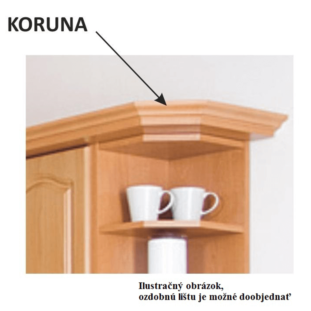 Horná skrinka, jelša, ľavá, LORA MDF NEW KLASIK W40/735