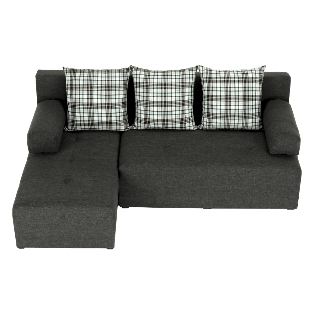 Rohová sedacia súprava, sivý melír/vankúše vzor, ľavá, MEXX NEW - Image 5