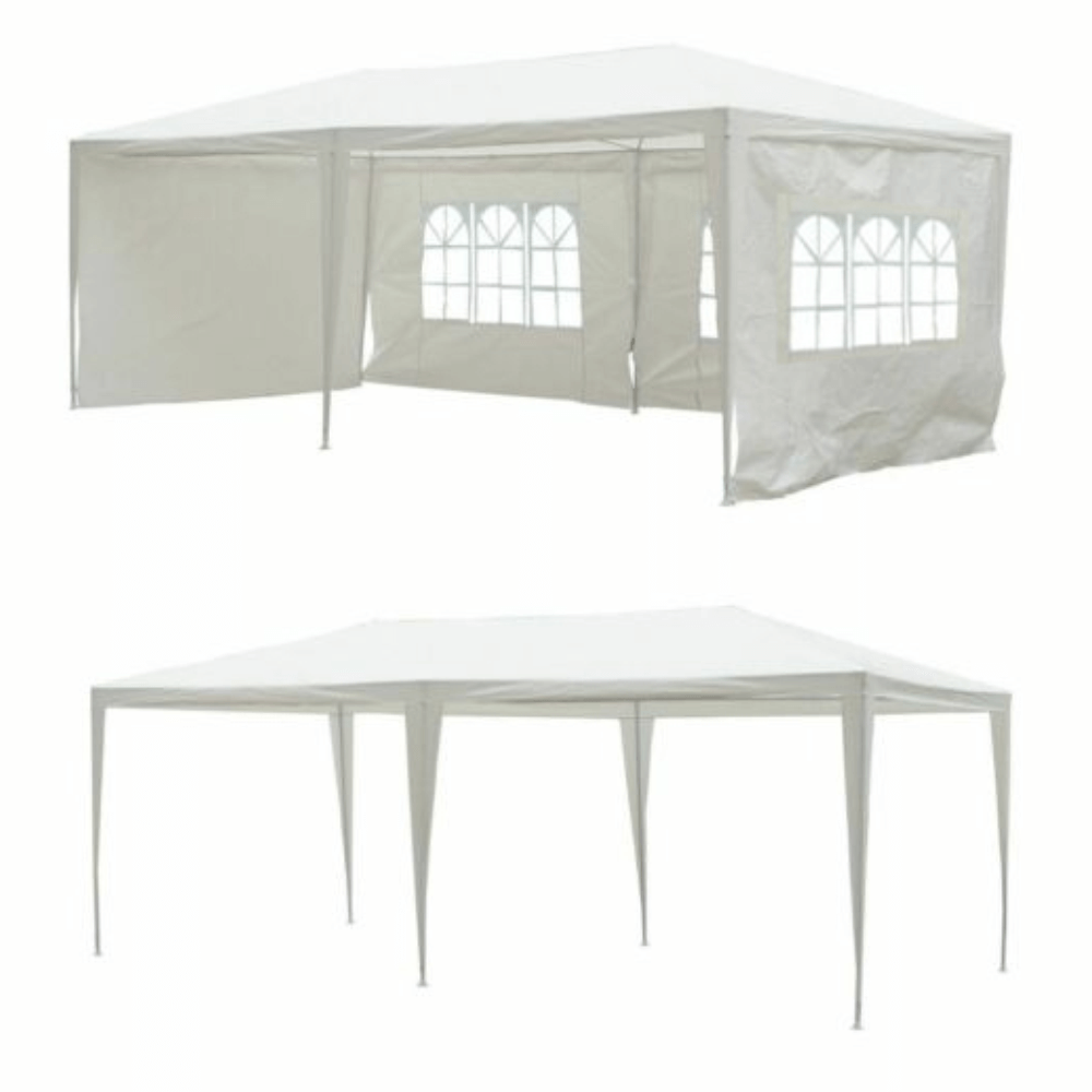 Záhradný párty stan, biela, 3x6 m, TEKNO TYP 2 + 6 bočných strán - Image 5