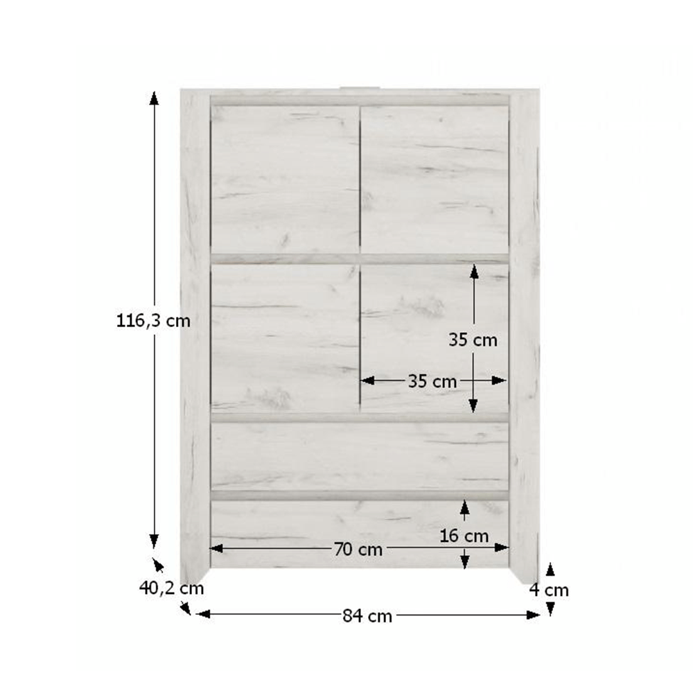 Komoda typ 33, biela craft, ANGEL - Image 3