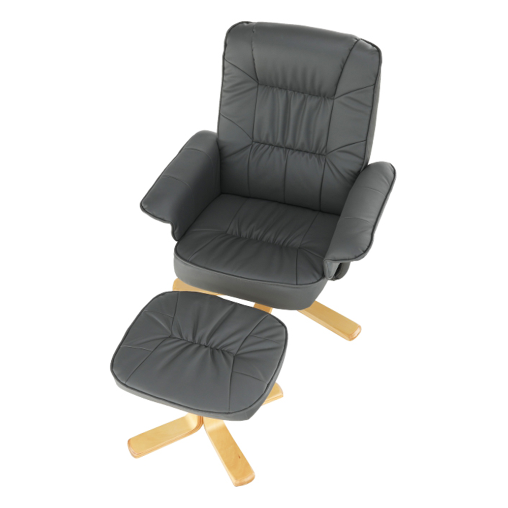 Relaxačné kreslo s podnožou, tmavosivá, LERATO - Image 6