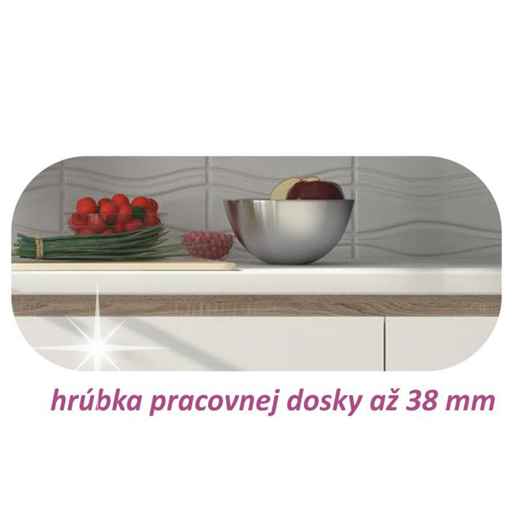 Dolná skrinka D 80, vysoký biely lesk/dub sonoma, LINE - Image 3