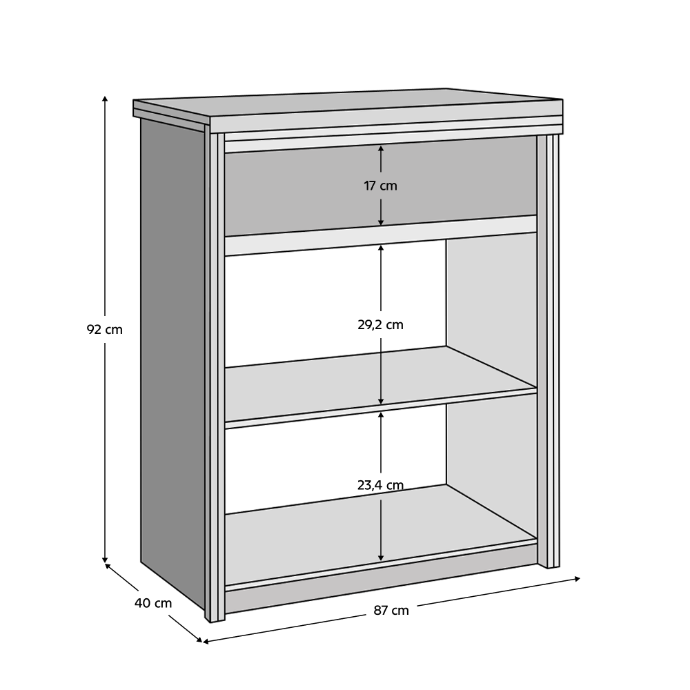 Komoda 2D1S, dub sonoma, NORTY TYP 9 - Image 2