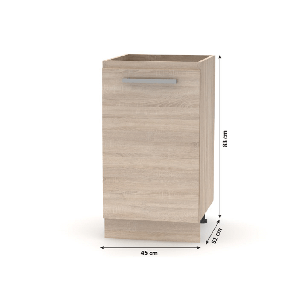 Spodná skrinka 45 1DV, dub sonoma, NOVA PLUS NOPL-063-0S - Image 3