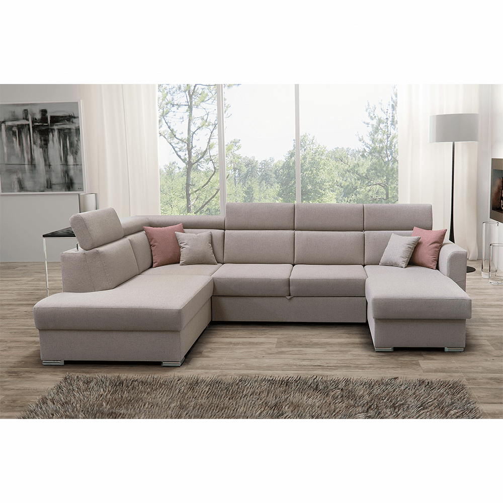Rohová časť k luxusnej sedacej súprave, béžová, MARIETA - Image 4