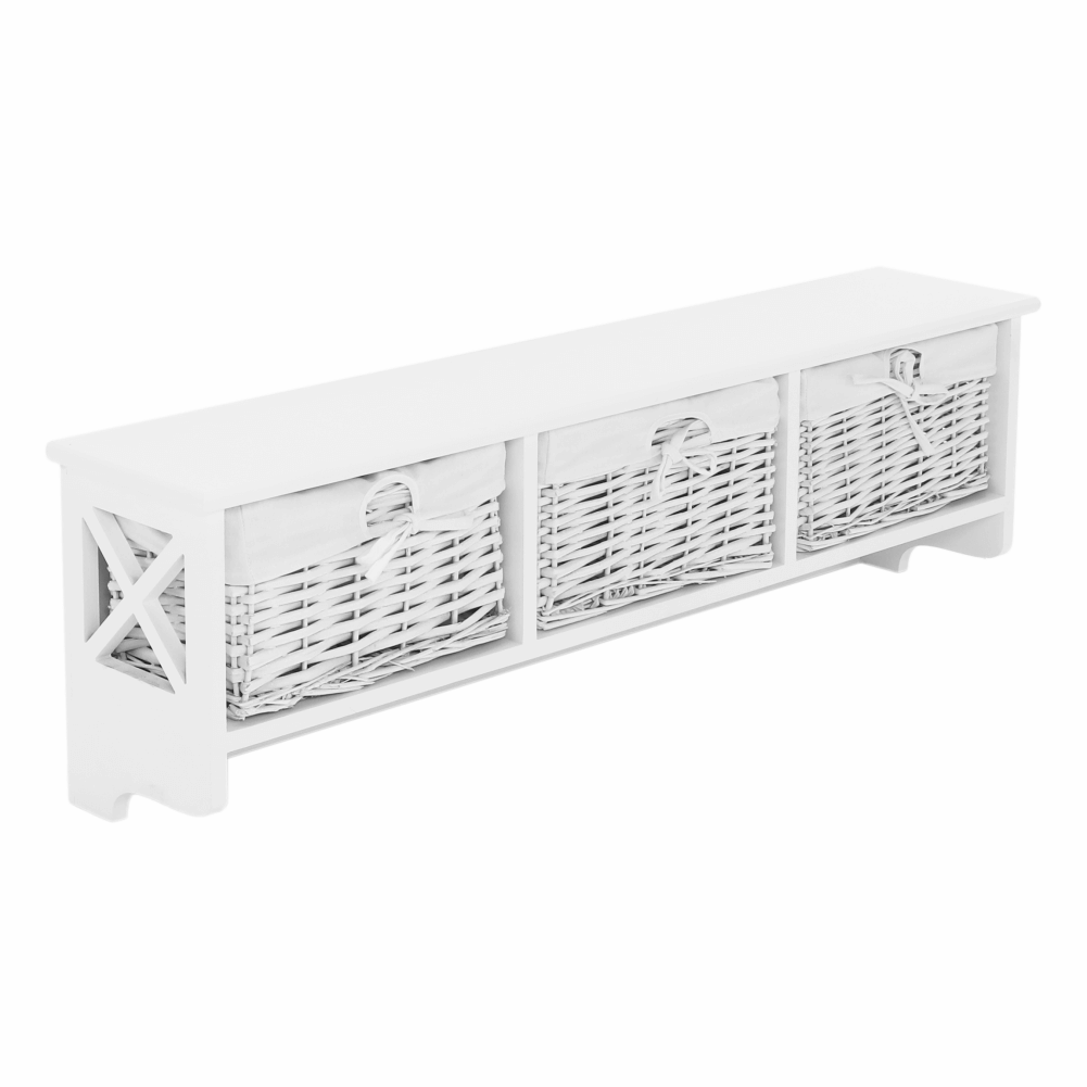 Vešiaková polica s 3 košíkmi, biela, RAFAELLO - Image 12