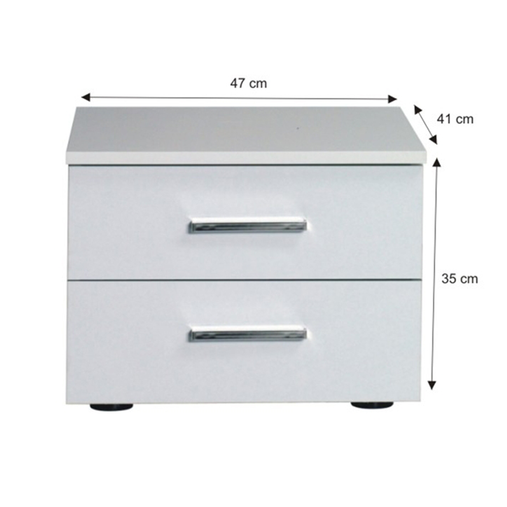 Spálňový komplet (skriňa+posteľ 160x200+2x nočný stolík), biela/vysoký biely lesk HG, ASIENA - Image 7