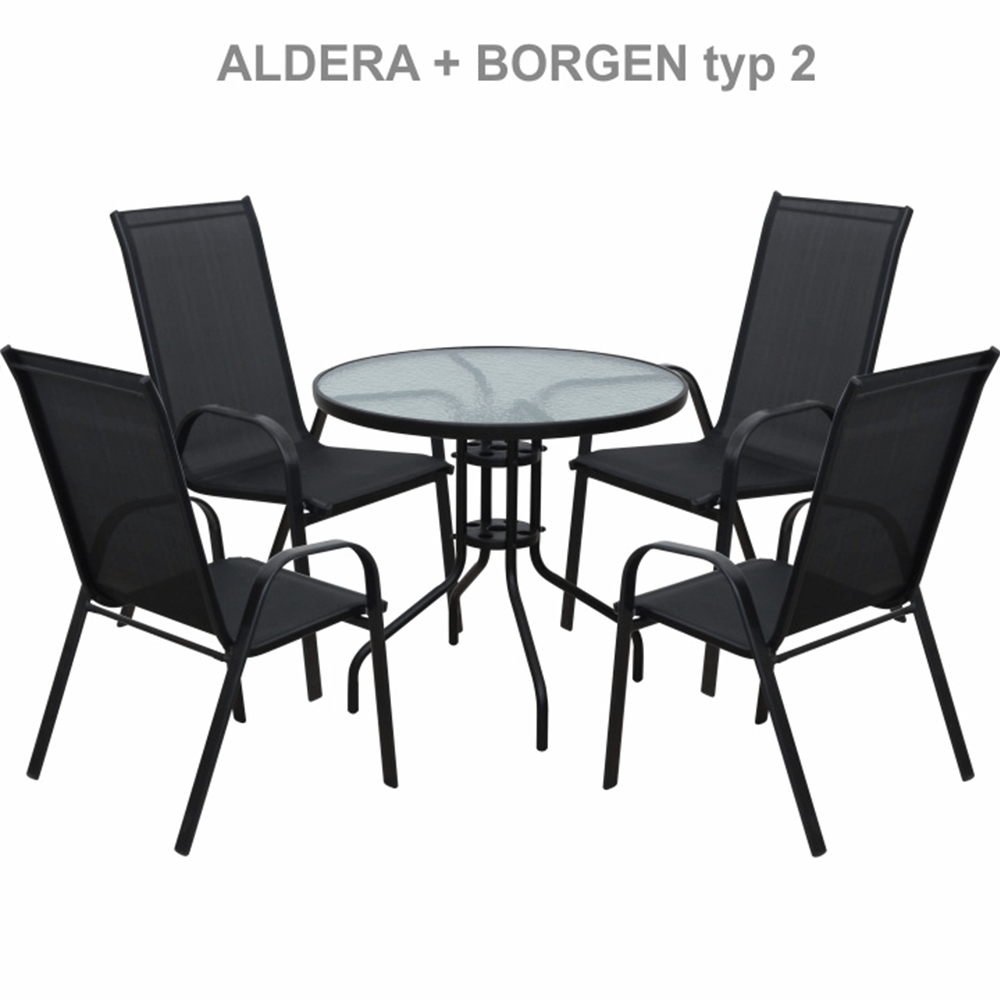 Stohovateľná stolička, tmavosivá/čierna, ALDERA - Image 12